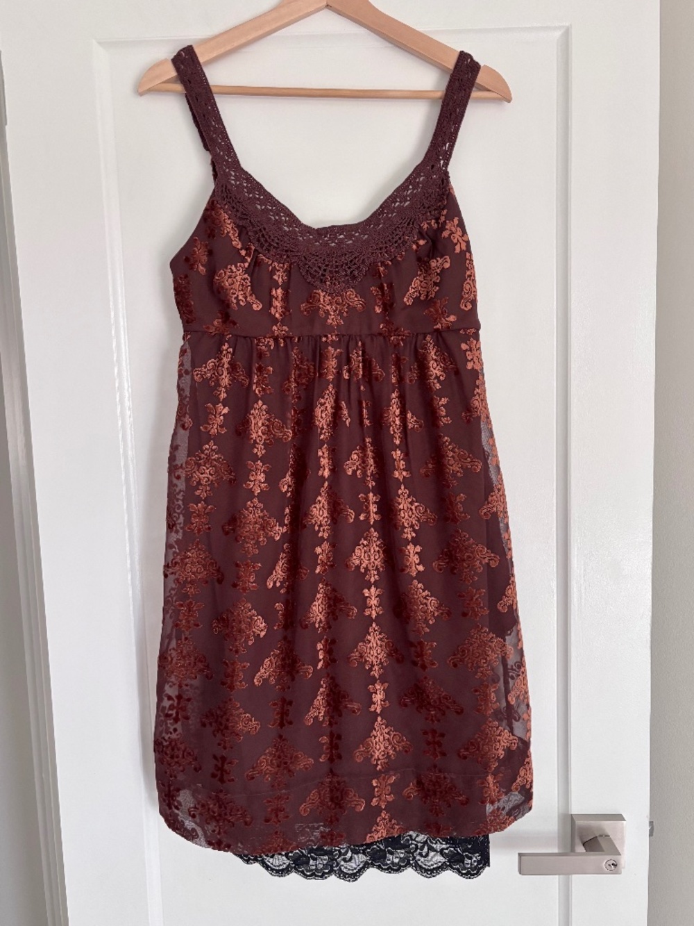 BCBGMaxAzaria Crochet Babydoll Dress Women’s Size Small